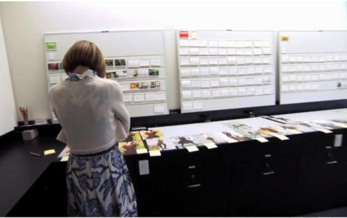 Figure 2 Anna Wintour choosing contents for the September issue in Vogue's editing room (Image courtesy of Paris Breakfasts Blog)